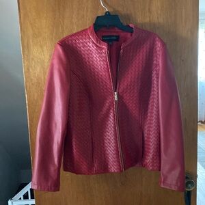 Red Faux Leather Jacket